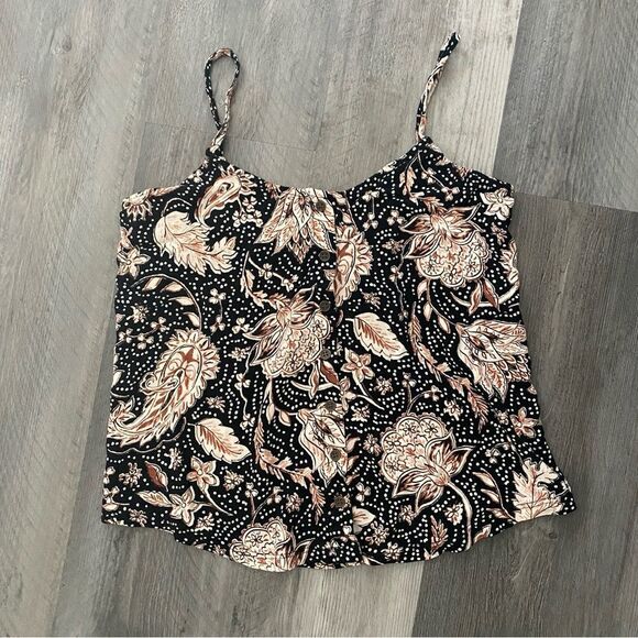 P.J. Salvage Paisley Button Front Top Soft Medium Loungewear - Picture 2 of 8